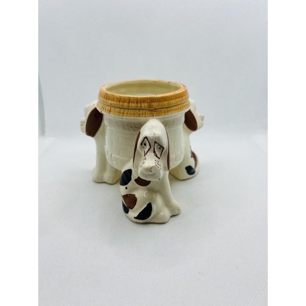 Vintage Hound Dog Planter Collectible Glazed Catoony Plant Pot‎